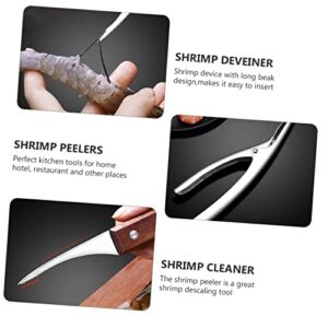 BESTonZON 2 Sets 2 Pcs Stainless Steel Shrimp Opener Household Cleaner Fish Scale Remover Kitchen Deveiner Seafood Shucker Seafood Cleaner Tool Stainess Steel Shrimp Peeler Prawn Deveiners