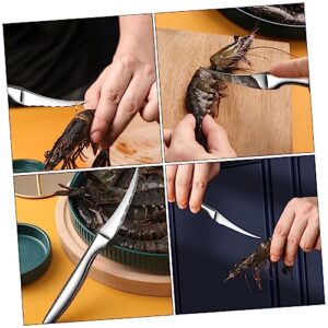 Angoily 2 Pcs Shrimp Cutter Household Tools Seafood Tools Stainless Steel Cleaner Shrimp Deveiner Shrimp Peeling Tool Lobster Deveiner Tool Shrimp Cleaner Tool Shrimp Tool Shrimp Line Tool