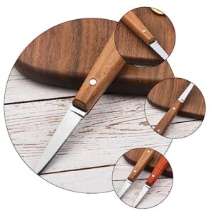 Angoily Oyster Cutter 2pcs Stainless Steel Oyster Knife Seafood Cutting Tool Scallop Stainless Steel, Wood Scallop Kitchen Supplies