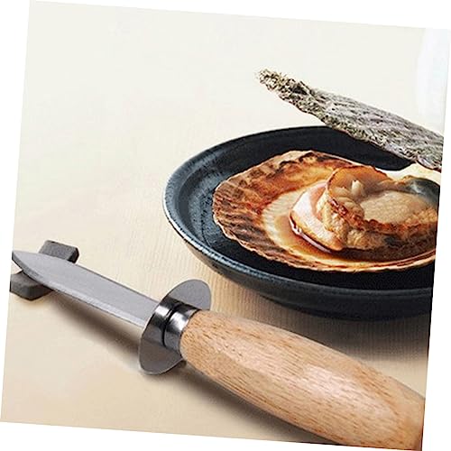 Angoily Seafood Tools 2pcs Stainless Steel Oyster Knife Oyster Shucker Shell Cutter Kitchen Supplies Stainless Steel, Wood Shelled Shell Knife Oyster Shucking Tools Oyster Cutter