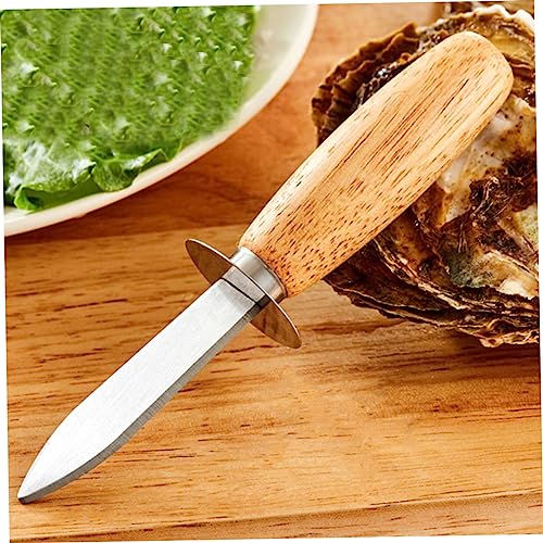 Angoily Seafood Tools 2pcs Stainless Steel Oyster Knife Oyster Shucker Shell Cutter Kitchen Supplies Stainless Steel, Wood Shelled Shell Knife Oyster Shucking Tools Oyster Cutter