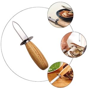 Angoily Seafood Tools 2pcs Stainless Steel Oyster Knife Oyster Shucker Shell Cutter Kitchen Supplies Stainless Steel, Wood Shelled Shell Knife Oyster Shucking Tools Oyster Cutter