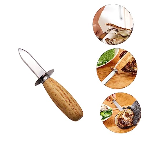 Angoily Seafood Tools 2pcs Stainless Steel Oyster Knife Oyster Shucker Shell Cutter Kitchen Supplies Stainless Steel, Wood Shelled Shell Knife Oyster Shucking Tools Oyster Cutter