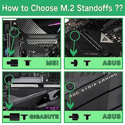 Zmbroll 200Pcs M.2 Screw Kit,Black M2 SSD Mounting Screws,NVMe Screw for Laptops,m.2 Standoff and Screw for Asus Gigabyte MSI Motherboards Screw with Screwdriver