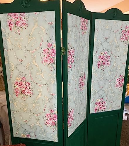 Vintage Light Green Rural Rose Adhesive Paper Shelf Liner Funitures Dresser Drawer Cabinet Decor 17.7 Inch by 96 Inch (Green, 17.7inchX196inch(16.4Ft))