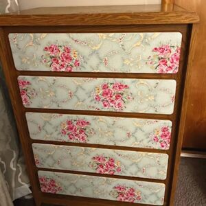 Vintage Light Green Rural Rose Adhesive Paper Shelf Liner Funitures Dresser Drawer Cabinet Decor 17.7 Inch by 96 Inch (Green, 17.7inchX196inch(16.4Ft))