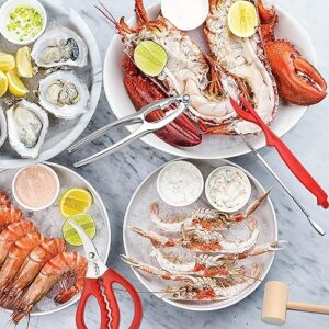 Aemygo 26 Pcs Seafood Tools Set Include Crab Crackers, Seafood Scissors, Lobster Sheller, Crab Hammer,and Shellfish Forks,Nutcracker Nut Cracker Set