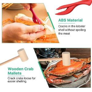 Aemygo 26 Pcs Seafood Tools Set Include Crab Crackers, Seafood Scissors, Lobster Sheller, Crab Hammer,and Shellfish Forks,Nutcracker Nut Cracker Set