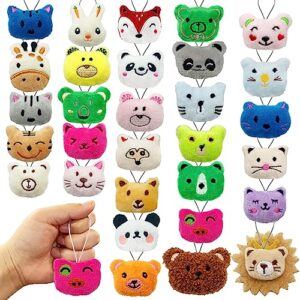 xipegpa 30 pcs mini animal plush toys set cute small animal stuffed toy keychain for party favors keychain ornament for goody bag easter egg stuffers carnival birthday party classroom prizes