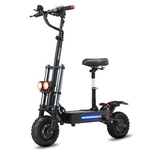teewing x5 60mph electric scooter for adults, electric scooters with 6000w dual motor, up to 75miles range, adult scooter with dual hydraulic brakes, folding scooter with 11'' off-road tires