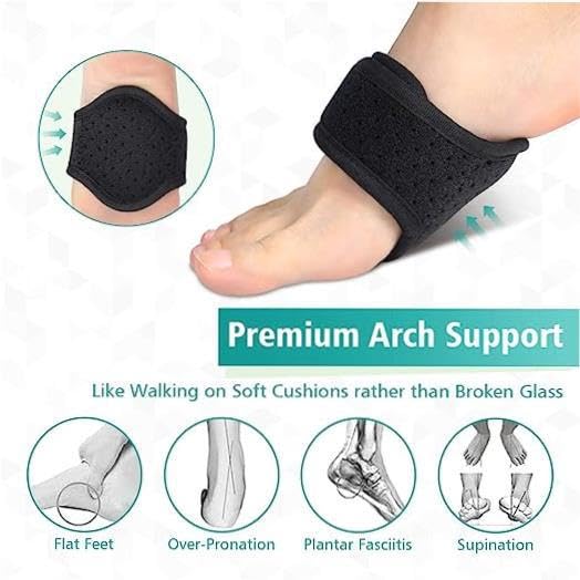 allesoky Foot Care Kit - Plantar Fasciitis Night Splint Orthotic Insoles High Arch Support Heel Pain Relief Massager Compression Socks & Wrap for Foot and Ankle Support