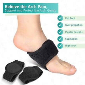 allesoky Foot Care Kit - Plantar Fasciitis Night Splint Orthotic Insoles High Arch Support Heel Pain Relief Massager Compression Socks & Wrap for Foot and Ankle Support