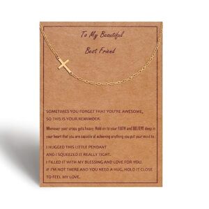 nontai dainty gold cross necklace for women, sideways cross gift for best friends first day of school necklace back to school gift