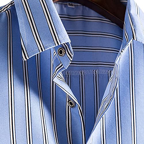 Lastesso Mens Clothes Hawaiian Shirts Mens Short Sleeve Button up Shirts Mens Shirt Men Summer Shirts Blue M