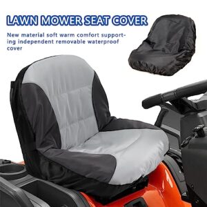 Amzbear Riding Lawn Mower Seat Cover,Waterproof Tractor Seat Cover fits Tractor Seat Backrests 12.5" - 14" H Without Armrests, Approx 18”W (M:12.5" - 14" H Without Armrests)