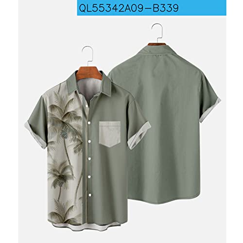 Lastesso Mens Shirts Casual Stylish Summer Beach Clothes for Men Funny Hawaiian Shirts for Men Mens Summer Shirts Casual Mens Big and Tall Dress Shirts Gray S