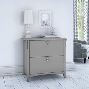 Bush Furniture Salinas L Shaped Desk and Hutch, Cape Cod Gray & Salinas Lateral File Cabinet in Cape Cod Gray