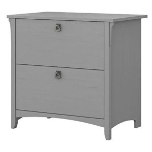 Bush Furniture Salinas L Shaped Desk and Hutch, Cape Cod Gray & Salinas Lateral File Cabinet in Cape Cod Gray