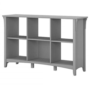 Bush Furniture Salinas L Shaped Desk and Hutch, Cape Cod Gray & Salinas 6 Cube Organizer, Cape Cod Gray