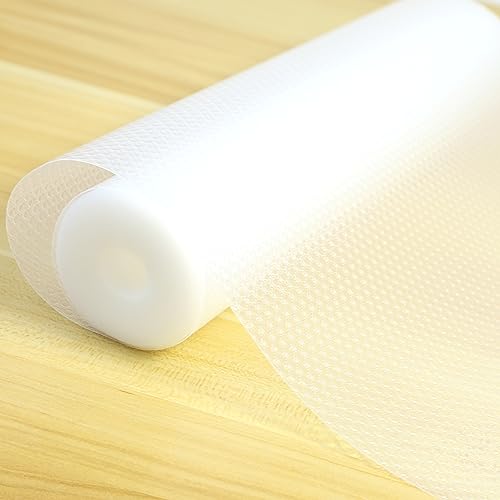 Shelf Drawer Liners for Kitchen Cabinets Non Adhesive 17.5 Inch Wide X 10 Ft Non Slip Waterproof Pantry Shelf Liner Cupboard Fridge Liners Mat Bathroom Drawer Protector Liner