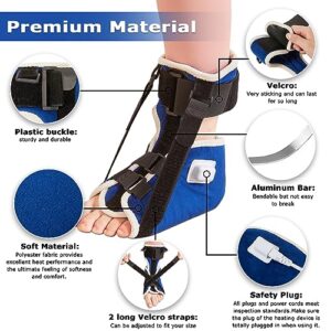 aldious 2-IN-1 Plantar Fasciitis Night Splint, Upgrade Foot Brace for Plantar Fasciitis Relief with Heated Ankle Heat Pad, 86-158℉ Adjustable Temperature, Auto Shut Off, Foot Drop Relief