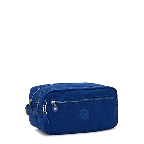 Kipling Women’s Agot Toiletry Bag, Lightweight Travel Organizer, Nylon Cosmetics Kit, Deep Sky Blue