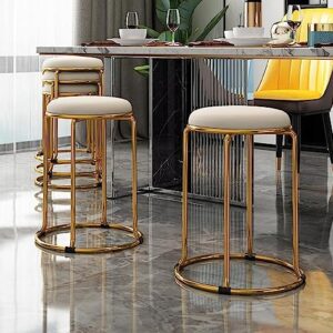 Technology cloth Bar Stool Backless Bar Stools Counter Stools Vanity Stools salon backless bar stools Round Stool Stackable Round Chairs Dining Chairs Set of 5 Pack,for Dinning,Kitchen,salon,Semina.