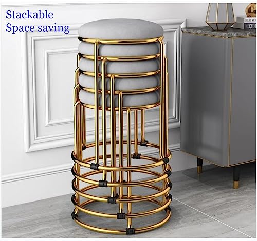 Technology cloth Bar Stool Backless Bar Stools Counter Stools Vanity Stools salon backless bar stools Round Stool Stackable Round Chairs Dining Chairs Set of 5 Pack,for Dinning,Kitchen,salon,Semina.