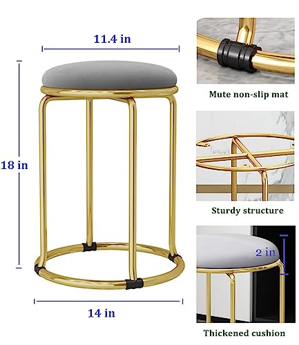 Technology cloth Bar Stool Backless Bar Stools Counter Stools Vanity Stools salon backless bar stools Round Stool Stackable Round Chairs Dining Chairs Set of 5 Pack,for Dinning,Kitchen,salon,Semina.