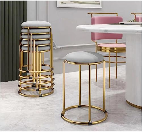 Technology cloth Bar Stool Backless Bar Stools Counter Stools Vanity Stools salon backless bar stools Round Stool Stackable Round Chairs Dining Chairs Set of 5 Pack,for Dinning,Kitchen,salon,Semina.