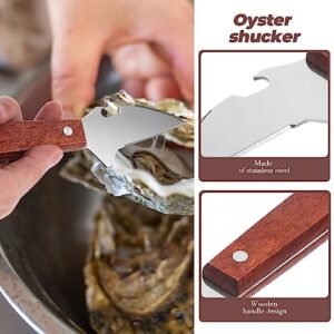 Home Tools Oyster Shucking Knife 2pcs Oyster Knife Shucker Set Oyster Shucker Clam Knife with Wood Handle Seafood Opener for Kitchen Chef Picnic Grilling