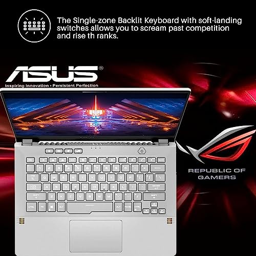 ASUS ROG Zephyrus G14 Gaming Laptop 2023 Newest, 14" FHD 144HZ Display, AMD Ryzen 7 5800HS(Up to 4.4 GHz), NVIDIA GeForce RTX 3060 Graphics, 40GB RAM, 1TB SSD, Bluetooth, Wifi6, Windows 11 Home, White