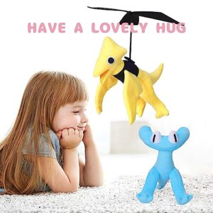 Lesome Rainbow Friends Plush Cyan Plush, Lookies Plush Yellow Rainbow Friends Chapter 2 Great Choice for Graduation Gift Children's Day Gift Doors Plush Party Favors (A-Cyan+Yellow)