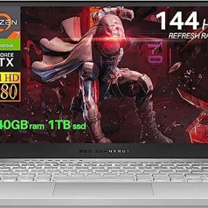 ASUS ROG Zephyrus G14 Gaming Laptop, 14" FHD 144HZ Display, AMD Ryzen 7 5800HS(Up to 4.4 GHz), NVIDIA GeForce RTX 3060 Graphics, 40GB RAM, 1TB SSD, WiFi 6, Windows 11 Home, Moonlight White