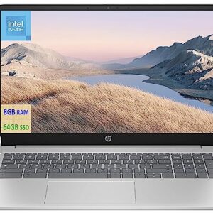 HP 2023 Newest Chromebook Laptop Student Business, 15.6" HD Display, Quad-Core Intel N200 Processor(Upto 3.7GHz), UHD Graphics, 8GB RAM, 64GB eMMC,HD Webcam,WiFi, Long Battery,Chrome OS+MarxsolCables