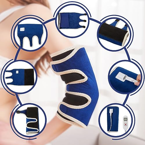 CAMECO 1 PACK Heated Elbow Brace for Tendonitis and Tennis Elbow, Elbow Heating Pad Wrap for Sprains, Arthritis Bursitis, Joint Pain Relief, Elbow Compression Sleeve | 10-90min Auto-Off | One Size