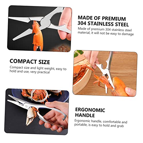 Crab Crackers 1pc Stainless Steel Crab Claws Tool Seafood Tools Biscuits Cookies Crab Crackers and Tools Seafood Crackers Lobster Plier Lobster Crackers Crab Eating Clamp Walnut