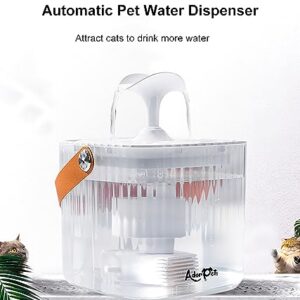 AdorPets 2023 Cat Water Fountain, 67oz/2L Pet Water Fountain, Cat Fountain Whit Strap To Carry, Water Filter Whit Carbon-Ion, Pet Fountain USB Adapter, 3 Types Water Fountain, Multiple Pets, Cat & Dog