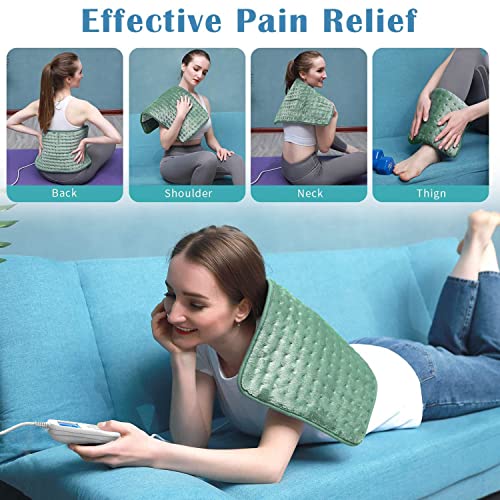 KOTOFATA Quick Heating Pad for Back Pain Relief, Physiotherapy Pad Pain, Spasm Soft and Comfortable Fabric Pad, LCD Screen Timer Auto Off, Keep Warm in Winter