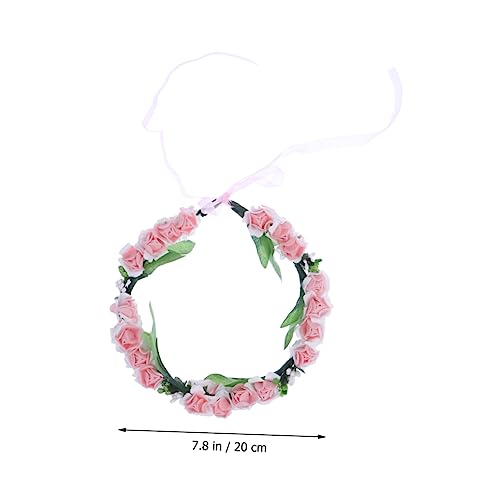 FOMIYES 2pcs Hair Tie Bracelet Bride Headpieces for Wedding Corsage Wristlet Band Flower Garland Flower Wristband Floral Headdress Hair Accessories Headband Headgear Hair Ring The Flowers