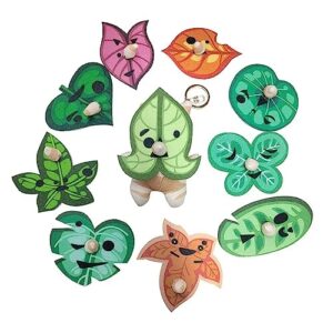 enixwh korok plush toy with sounds, 10 in 1 for the legend of zld botw with 10 replacement face (4.5inches)