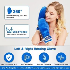 Electric Heated Mittens for Hands & Fingers - Heated Gloves & Hand Warmer for Carpal Tunnel Arthritis Tendonitis Pain Relief - Auto Shut Off Therapy Mittens for Men Women,86-158℉ (A Pair)