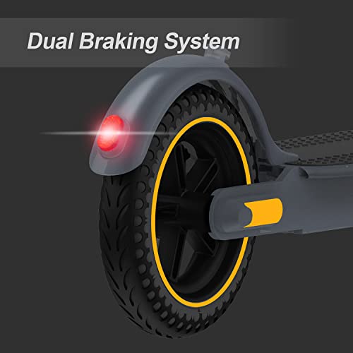 Electric Scooter 10" Solid Tires 600W Peak Motor Up to 20Miles Range and 19Mph Speed for Adults - Portable Folding Commuting Scooter with Double Braking System and App