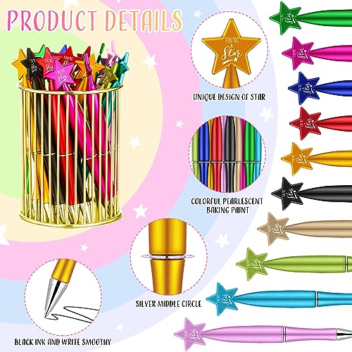 Seajan 50 Pcs You're a Star Sign Ballpoint Pen Back to School Gifts for Student from Teachers Star Pens Employee Appreciation Gift Party Favors for Birthday Party Favor School Office Home Supplies