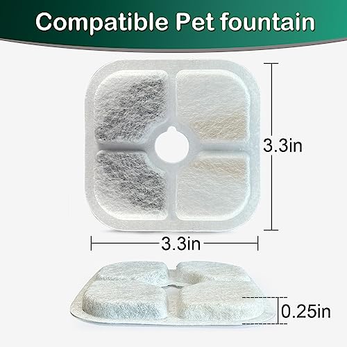 Opeth cat water fountain filter for Catit® PIXI Cat Drinking Fountain,Cat Water Fountain Filter Replacement Filters Contains 12 Cat Fountain Filters (12 Pack)