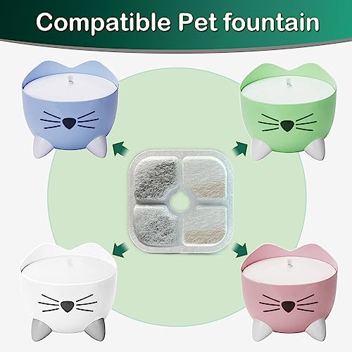 Opeth cat water fountain filter for Catit® PIXI Cat Drinking Fountain,Cat Water Fountain Filter Replacement Filters Contains 12 Cat Fountain Filters (12 Pack)