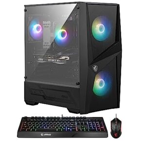 MSI Codex R Gaming Desktop: Intel Core i7-13700F, RTX 4060, 32GB DDR5, 1TB M.2 NVMe Gen3, RGB Fan Cooling, 650W 80+ Gold, Keyboard & Mouse, DIY Friendly, Windows 11 Pro: 13NUC7-069US,Black