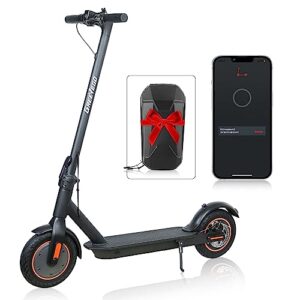 greevego electric scooter, 10" solid tires, 500w motor, max speed 20mph, 17.5~19 miles long-distance battery life, adult folding commuting e scooter, dual braking system & smart app