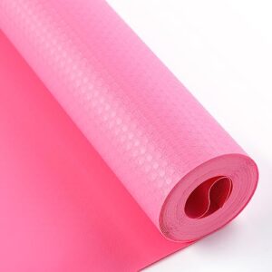 bloss shelf liners, non adhesive eva drawer mat liners roll for bathroom, kitchen, desks, deco shelves 17.7×59 inch-pink