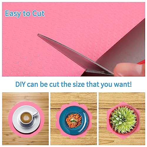 Bloss Shelf Liners, Non Adhesive EVA Drawer Mat Liners Roll for Bathroom, Kitchen, Desks, Deco Shelves 17.7×59 inch-Pink